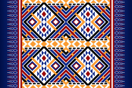 Geometric ethnic pattern traditional Design for background,carpet,wallpaper,clothing,wrapping,Batik,fabric,Vector illustration embroidery style.のイラスト素材