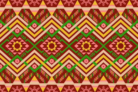 Geometric ethnic pattern traditional Design for background,carpet,wallpaper,clothing,wrapping,Batik,fabric,vector illustration embroidery style.のイラスト素材