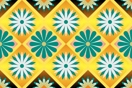 Seamless pattern with decorative flowers. Vector illustration for your designのイラスト素材