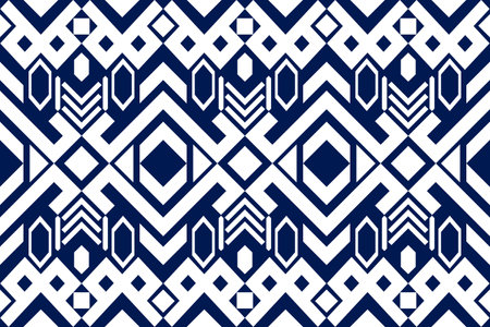 Geometric ethnic pattern traditional Design for background,carpet,wallpaper,clothing,wrapping,Batik,fabric,vector illustration embroidery style.のイラスト素材