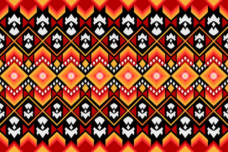 Geometric ethnic pattern traditional Design for background,carpet,wallpaper,clothing,wrapping,Batik,fabric,Vector illustration embroidery style.のイラスト素材