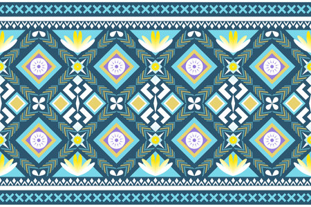 Ethnic boho seamless pattern. Tribal pattern. Folk motif. Textile rapport.のイラスト素材