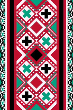 Seamless ethnic pattern with geometric ornament. Aztec style.のイラスト素材