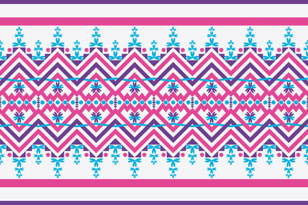 Tribal vector ornament. Seamless African pattern. Ethnic carpet with chevrons. Aztec style. Geometric mosaic tile, majolica. Ancient interior. Modern rug. Geo print on textile.のイラスト素材