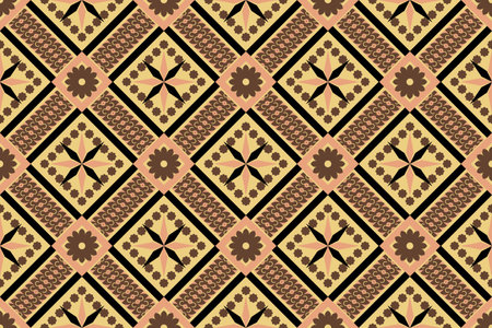 Seamless pattern with decorative ornament in retro style. Vector illustration.のイラスト素材