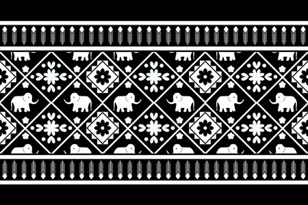 Seamless African pattern. Ethnic carpet with chevrons. Tribal vector texture. Aztec style. Geometric embroidery on fabric. Indian, Scandinavian, Gypsy, Mexican, African rug.のイラスト素材
