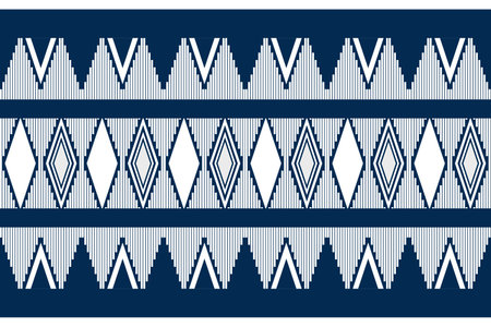 Geometric ethnic pattern traditional Design for background,carpet,wallpaper,clothing,wrapping,Batik,fabric,Vector illustration embroidery style.のイラスト素材