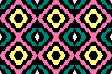 Seamless geometric pattern with hexagons and triangles. Vector illustration.