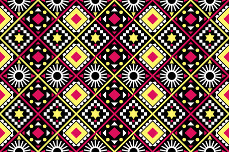 Ethnic boho seamless pattern. Tribal pattern. Folk motif. Textile rapport.のイラスト素材