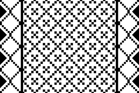 Seamless geometric pattern. Black and white background. Vector.のイラスト素材