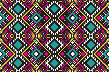 Geometric ethnic aztec seamless pattern. Tribal aztec vector background.のイラスト素材