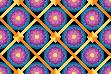 Seamless pattern with abstract geometric ornament. Vector illustration. Design for fabric, textile print, wrapping paper.のイラスト素材