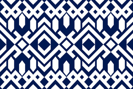 Ethnic boho seamless pattern. Traditional ornament on the carpet. Aztec style. Tribal vector texture. Embroidery on fabric. Indian, Scandinavian, Gypsy, Mexican, African rug.のイラスト素材