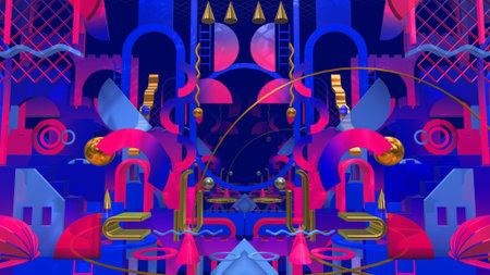 3D illustration Background for advertising and wallpaper in flat art style and abstract scene. 3D...