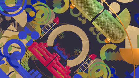 3D illustration Background for advertising and wallpaper in flat art style and abstract scene. 3D...