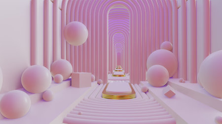 3D illustration Background for advertising and wallpaper in architecture and building scene. 3D...