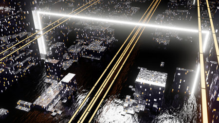3D illustration Background for advertising and wallpaper in sci fi and technology innovation scene....