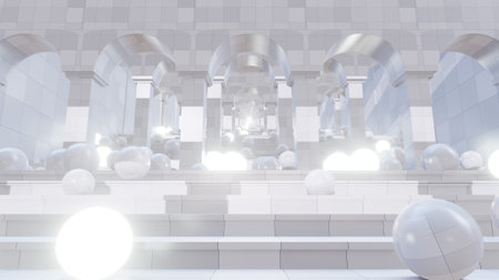 3D illustration Background for advertising and wallpaper in architecture and building scene. 3D...