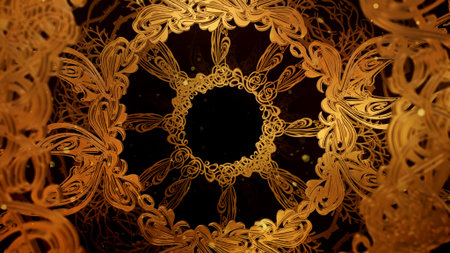 3D illustration Background for advertising and wallpaper in art nouveau frame vintage and fashion party scene. 3D rendering in decorative concept.の写真素材