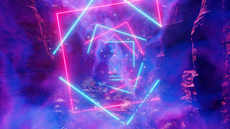 3D illustration Background for advertising and wallpaper in 80s retro and holographic scene. 3D rendering in decorative concept.の写真素材