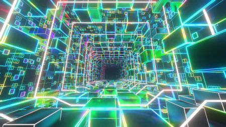 3D illustration Background for advertising and wallpaper in sci fi and technology innovation scene....