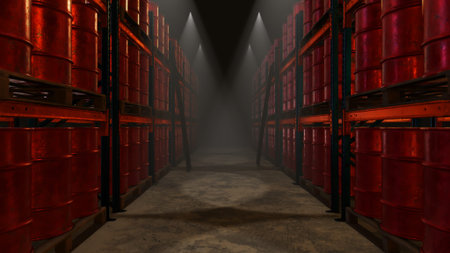 3D illustration Background for advertising and wallpaper in investment and oil storage scene. 3D...