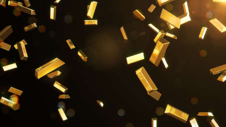 3D illustration Background for advertising and wallpaper in investment and storage gold scene. 3D rendering in decorative concept.の写真素材