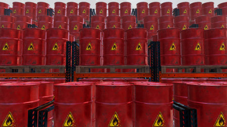 3D illustration Background for advertising and wallpaper in investment and oil storage scene. 3D...