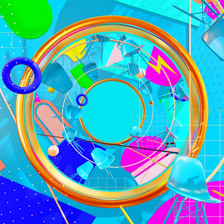 3D illustration Background for advertising and wallpaper in art retro and memphis art scene. 3D...