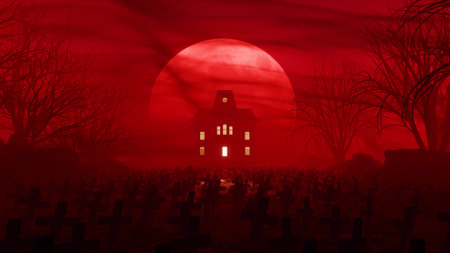 3D illustration Background for advertising and wallpaper in scary and horror scene. 3D rendering in decorative concept.の写真素材