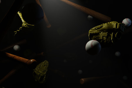 3D Photo render Background for advertising and wallpaper in sports and baseball scene. 3D rendering in decorative concept.の写真素材
