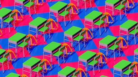 3D illustration Background for advertising and wallpaper in education and school scene. 3D rendering in decorative concept.の写真素材