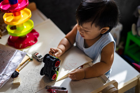 Toddlers Are Learning How To Draw, Background for advertising and wallpaper in education and...