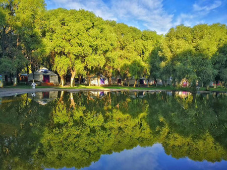 Beautiful mountain lakeのeditorial素材