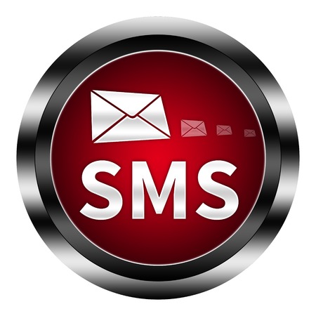 sms button isolatedの写真素材