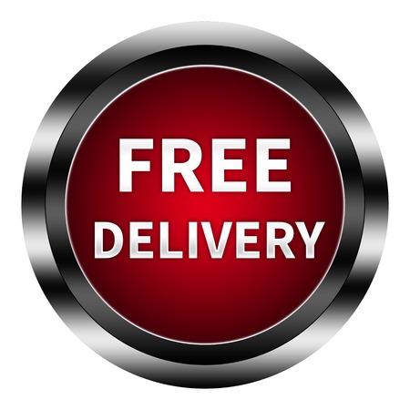 free delivery button isolatedの写真素材