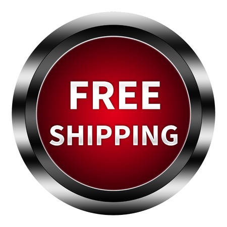 free delivery button isolatedの写真素材