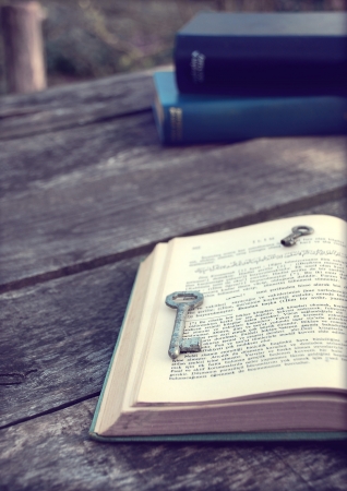 key on the bookの写真素材
