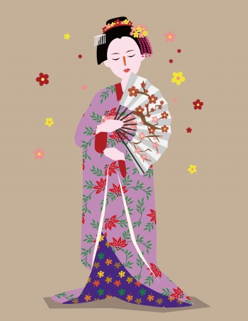 geisha girlのイラスト素材