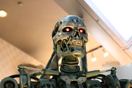 OSAKA, JAPAN-Feb 06, 2016: Photo of the t-800 Endoskeleton from the Terminator 3D, one of the most famous attraction at Universal Studios JAPAN, Osaka, Japan.のeditorial素材