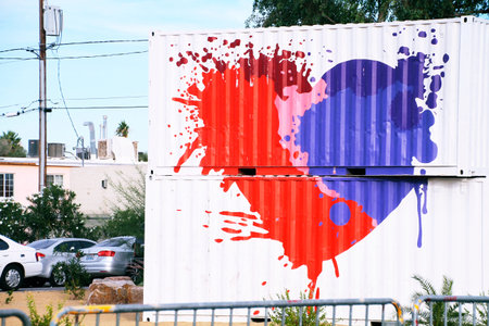 LAS VEGAS, NEVADA-Oct 31, 2014 Las Vegas Downtown, Wall art, Viva Lost vegas