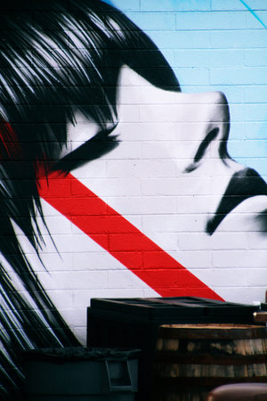 LAS VEGAS, NEVADA-Oct 31, 2014 Las Vegas Downtown, Wall art, Viva Lost vegas
