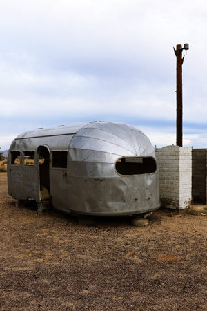 Bagdad, California, USA-Oct 29, 2015: The Bagdad Cafe from the 1960 s along Route 66 in the Mojave...