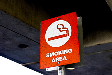 Picture of smoking area sign in the airportの写真素材