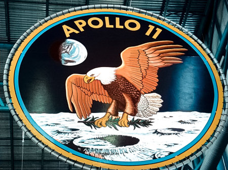 FLORIDA USA-Oct 29, 2016: Apollo emblem at the Kennedy Space Center Visitor Complex in Cape...