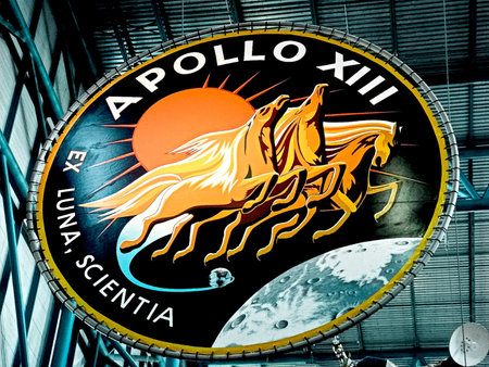 FLORIDA USA-Oct 29, 2016: Apollo emblem at the Kennedy Space Center Visitor Complex in Cape...