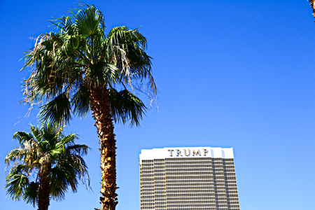 Las Vegas, USA-Sep 17, 2018: Trump International Hotel in Las Vegas, NV, named for real estate developer and politician Donald Trump. The luxury and property's windows are gilded with 24-carat gold.のeditorial素材