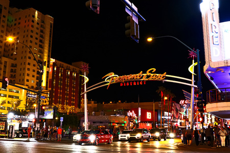 LAS VEGAS, NV/USA-Sep 16, 2018: The Fremont Street Experience on Sep 16, 2018, in Las Vegas, Nevada. The Fremont Street Experience is a pedestrian mall and attraction in downtown Las Vegas.のeditorial素材