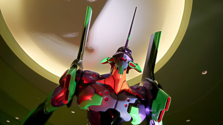 Hakata, JAPAN - Sep 10 2019: Statue of EVANGELION in Canal City HAKATA.のeditorial素材