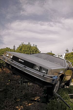 OSAKA, JAPAN - Feb 12, 2016 : Use movie of Ready Player One. Photo of De Lorean from Back to the Future at Universal Studios Japan.のeditorial素材